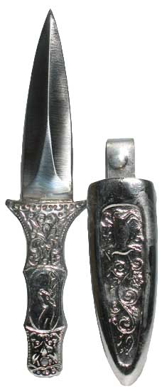 Engraved Silver Boot athame