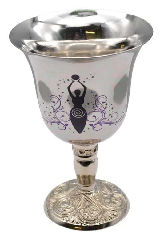 Goddess of Earth chalice stainless steel 4 3/4"