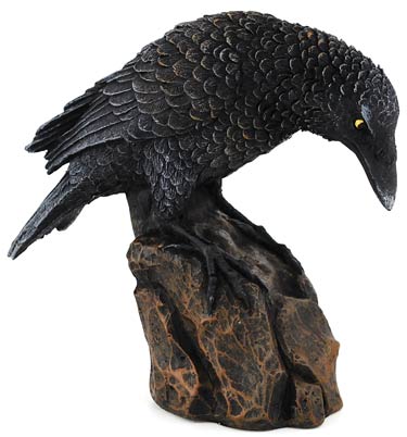 Downward Looking Raven Statue 5 1/2"