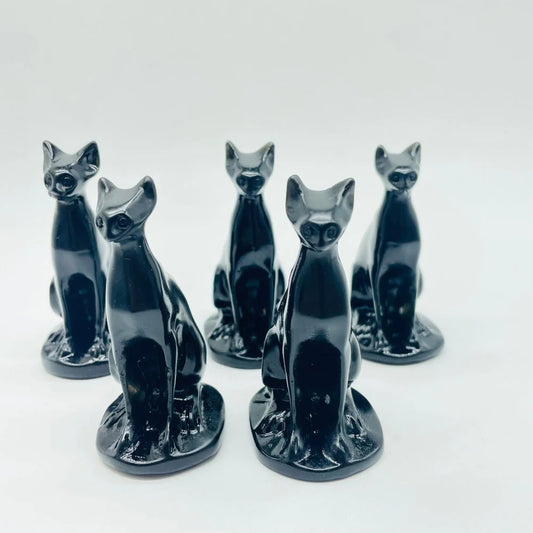 Obsidian Bastet Carving