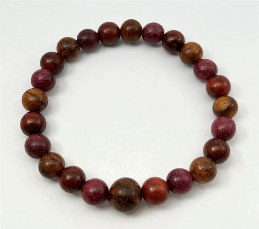 Dragon Blood, Purpleheart & Aloeswood Beaded Bracelet - 8mm