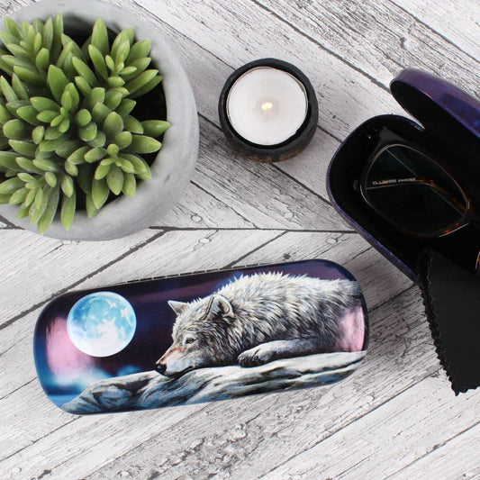 Quiet Reflection Wolf Glasses Case by Lisa Parker