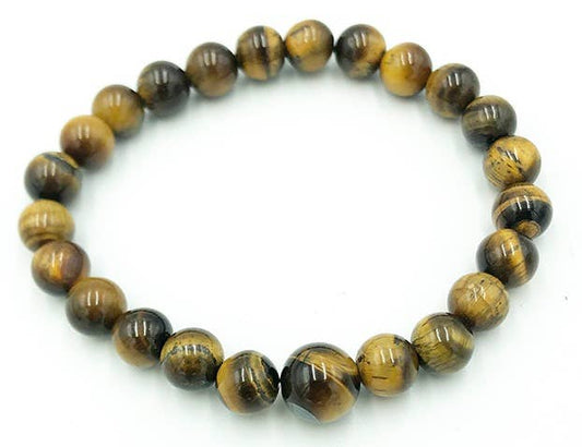 Long Size Tiger's Eye Beaded Bracelet Wrist Mala 8mm