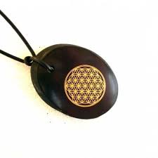 Oval Shungite Flower of Life Pendant