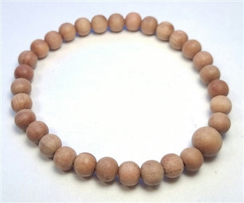 Sustainable Indian Sandalwood Beaded Bracelet Wrist Mala 6mm