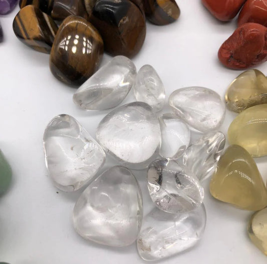 High Quality Clear Quartz Tumbled Stone