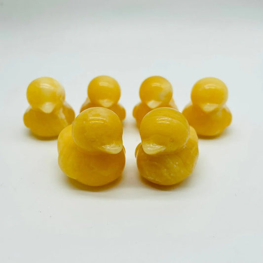 Yellow Calcite Duck Carving