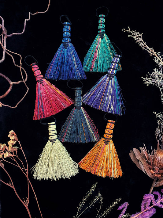 Hand Dyed Altar Brooms - 6-7” Broomcorn