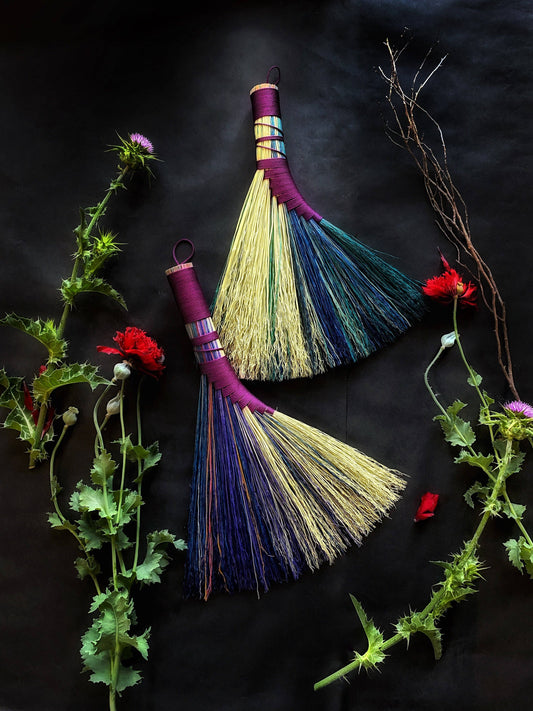 Selkie Tail, (Turkey Tail) Plum Wrapped Brooms